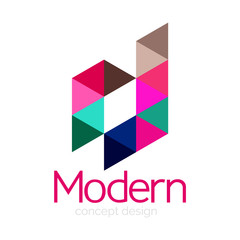 Obraz premium Triangle shape design abstract business logo icon design. Company logotype branding emblem idea