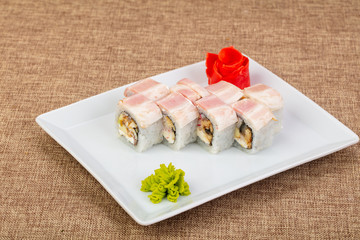 Japanese roll with bacon