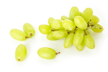 green grape diet fruit organic on white background
