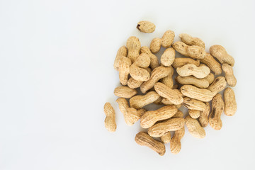 peanut in shell on white background