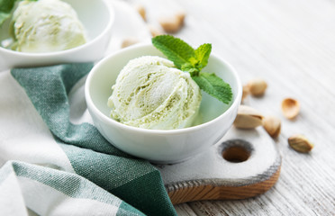 pistachio ice cream and mint