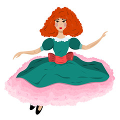 Obraz na płótnie Canvas Girl in a dress in the style of Alice in Wonderland