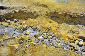 Geyser stream on White Island in New Zealand