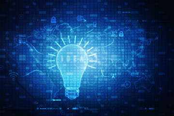 2d rendering led white lightbulb
