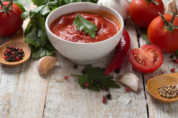 Ketchup and ingredients