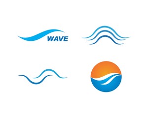 Water Wave symbol and icon Logo Template