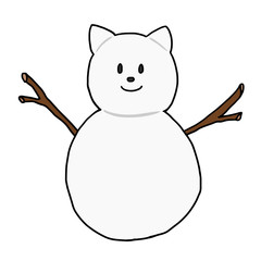 猫の雪だるま
