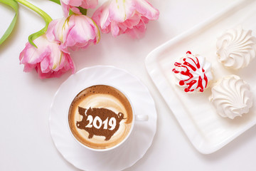 The pig is a symbol of the year 2019 in the Chinese calendar.