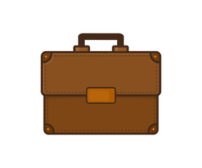 Briefcase in line art style icon. Simple vector illustration.