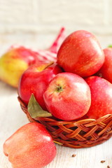 Sweet apples in a basket