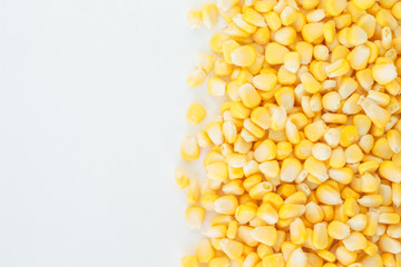 corn pile organic food nature frame border on white background