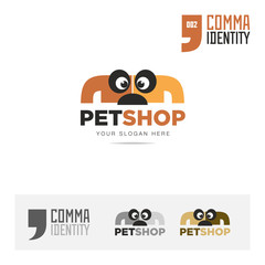 Pet shop business company logo template concept