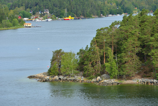 Stockholm archipelago, largest archipelago in Sweden, and second-largest archipelago in Baltic Sea. Summer Landscape