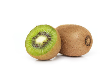 Obraz premium kiwi fruit sliced vegetarian organic healthy nature on white background