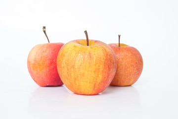 red apple on white background