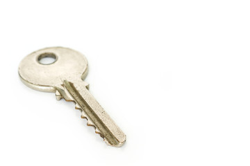 key silver safety security house home on white background