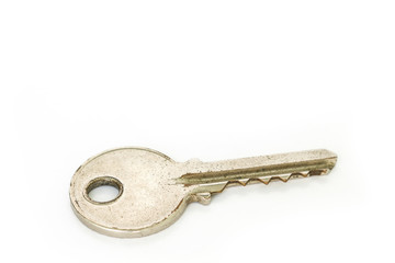 key silver safety security house home on white background