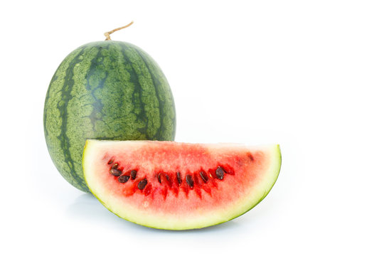 watermelon red slice on white background