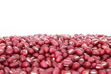 red bean seed vegetable nature frame border on white background