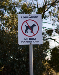 No dogs signage
