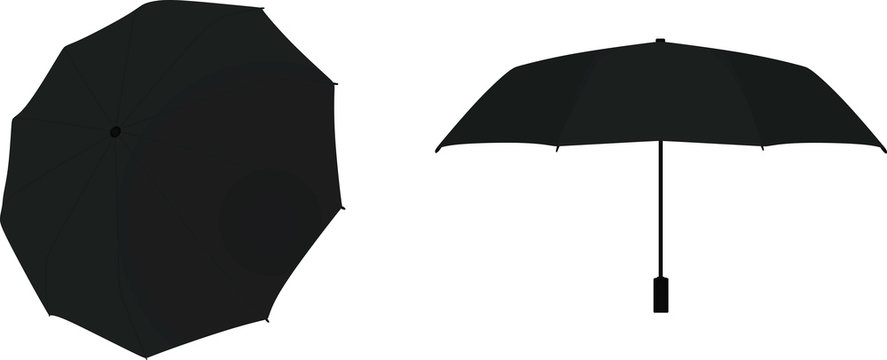 Black umbrella. vector illustration