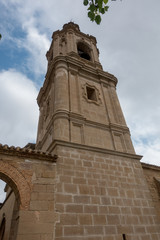 Church and bell tower of Villamayor on the road to Santiago