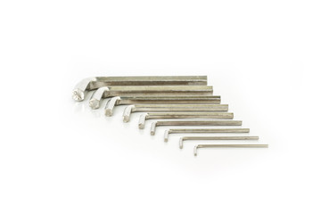 hexagon tool allen wrench set repair fix on white background