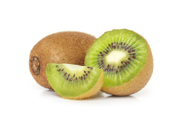 Fototapeta premium kiwi fruit sliced vegetarian organic healthy nature on white background