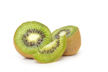 Fototapeta premium kiwi fruit sliced vegetarian organic healthy nature on white background