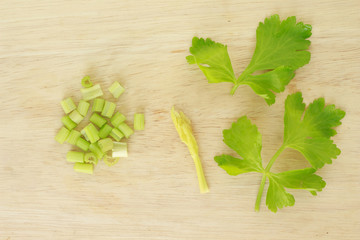 celery leave piece pile vegetable organic food healthy nature on white background