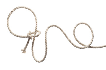 Lasso rope, isolated on white background - obrazy, fototapety, plakaty