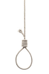 Rope loop for hanging, isolated on white background