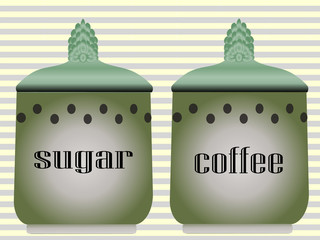 vector. sugar - coffe canister