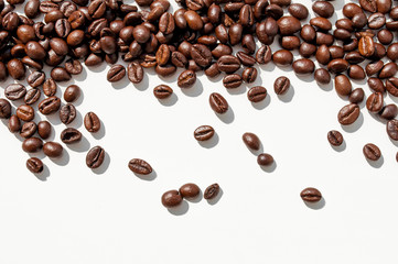 Coffee beans as a background isolated on white