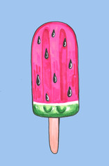 Hand drawn summer ice-cream illustration background