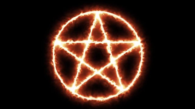 Pentacle Icon Burning/
Animation of a pentagram icon burning with hell flames and heat distortion