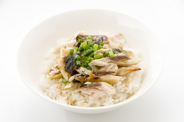 塩鯖のほぐし身どんぶり