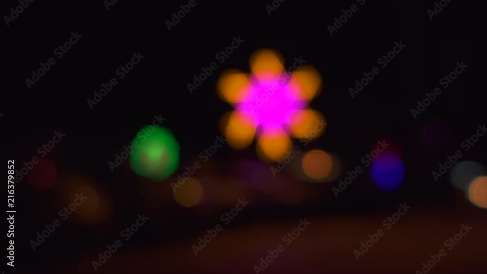Canvas Prints blurred abstract background colorful lights at night in the amusement park
