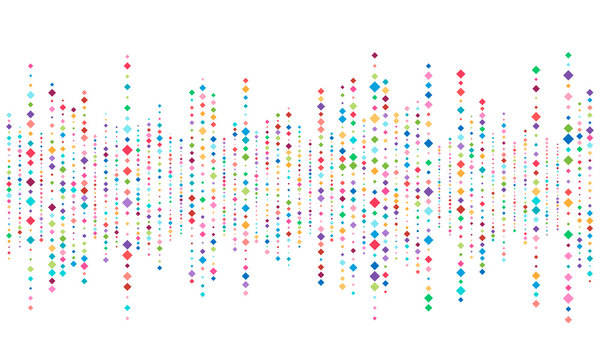 Vector background of many colored rhombus of random size and random color