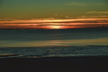 Fototapeta na wymiar sunset in the north sea