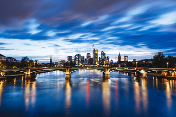 Frankfurt city view from river Main