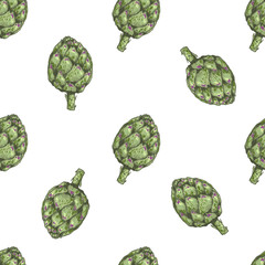 Fototapeta premium Seamless vector pattern with vegetable broccoli. For kitchen, for printing on textiles, phone case. Mix design for fabric and decor.Vitamin farm, drawing, product market.