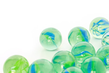 glass ball sphere decoration on white background