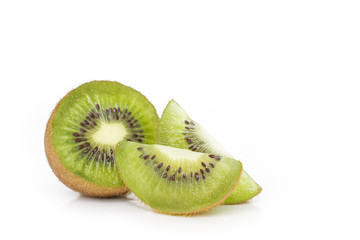 Naklejka na ściany i meble kiwi fruit sliced vegetarian organic healthy nature on white background