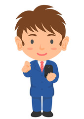 スマホを操作するサラリーマン