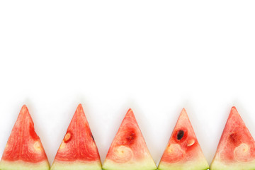 watermelon red slice on white background