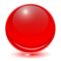 Glass sphere red vector ball.
