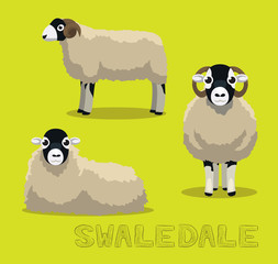 Sheep Swaledale Cartoon Vector Illustration
