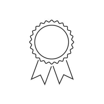 Ribbons award icon isolated on white background. Silhouette image. Vector illustration.