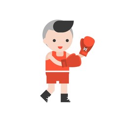 Cute boxer in flat design
